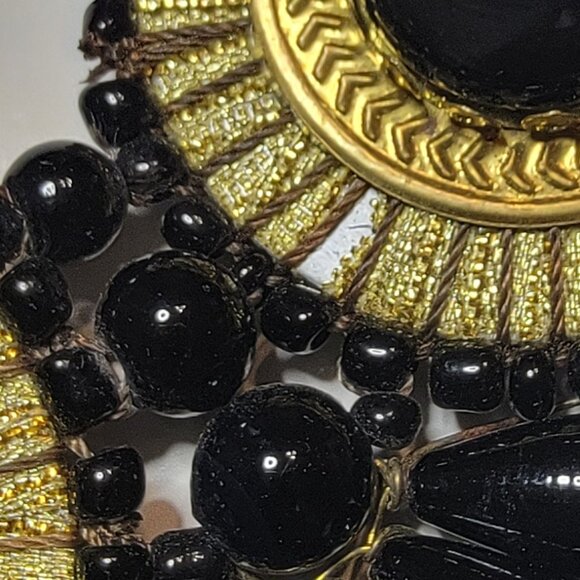 Black and gold  CATO Fashion beaded statement necklace - Picture 3 of 4